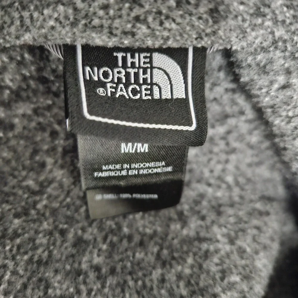 The North Face Mens Gray Full Zip Fleece Jacket Size Medium Pockets Logo Outdoor